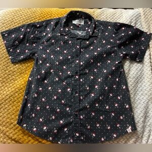 Sovereign Code Kids Black Shirt with Red and White Santa Skull Pattern Boy 10/12